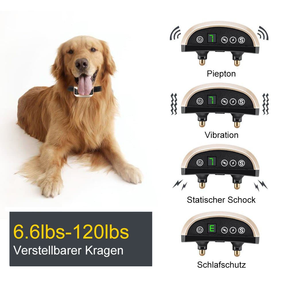 Antibell Halsbänder M856 Gold mit Automatische Anti-Bark Wasserdicht und Wiederaufladbar Für Hund