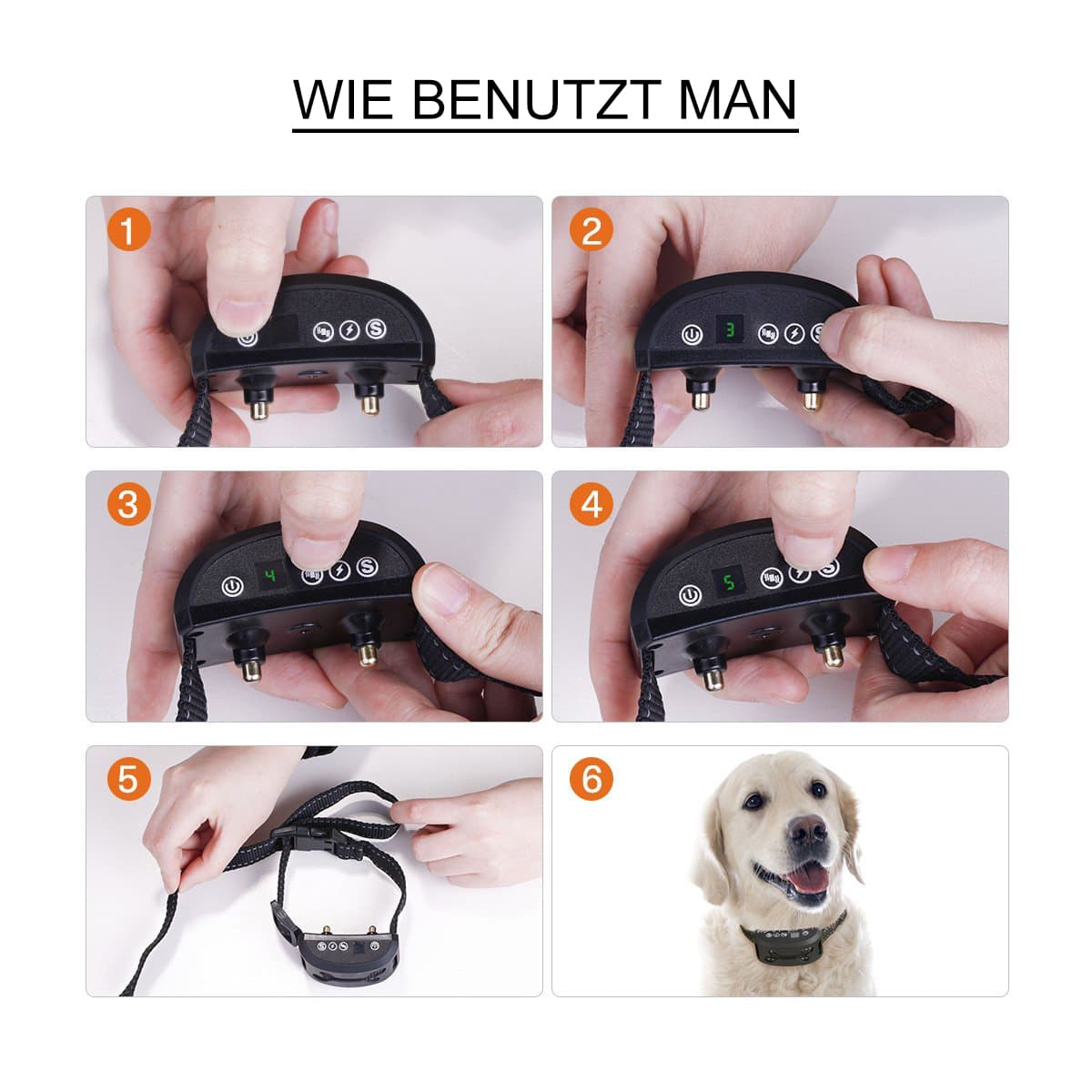 Antibell Halsbänder M856 Gold mit Automatische Anti-Bark Wasserdicht und Wiederaufladbar Für Hund