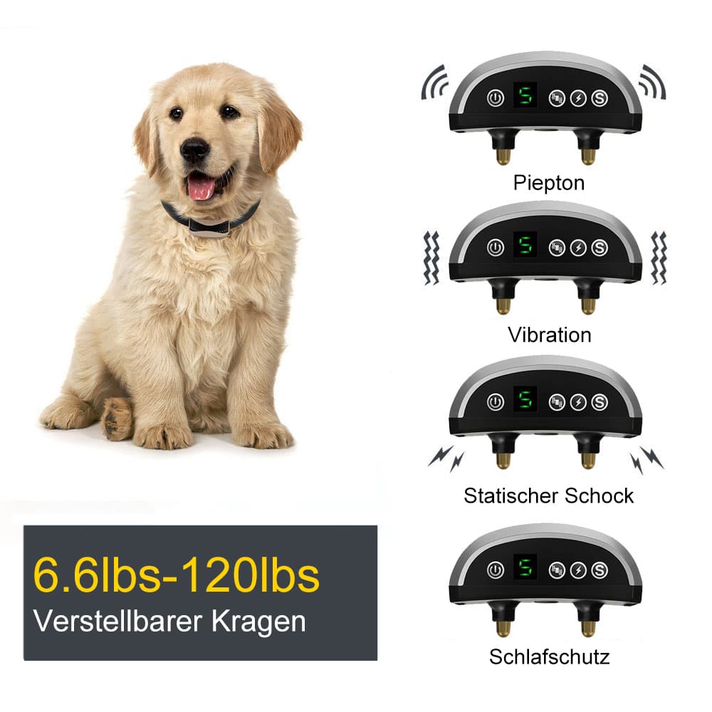 Antibell Halsbänder M856 Silber mit Automatische Anti-Bark Wasserdicht und Wiederaufladbar Für Hund