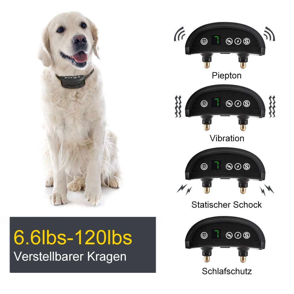 Antibell Halsbänder Schwarz mit Automatische Anti-Bark Wasserdicht und Wiederaufladbar Für Hund