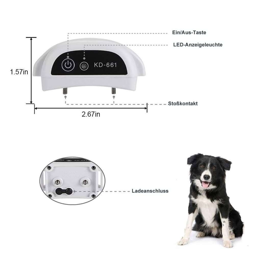 Wiederaufladbares elektronisches Drahtlos Unsichtbarer Hundezaun mit wasserdichtem Halsband für 2 Hunde