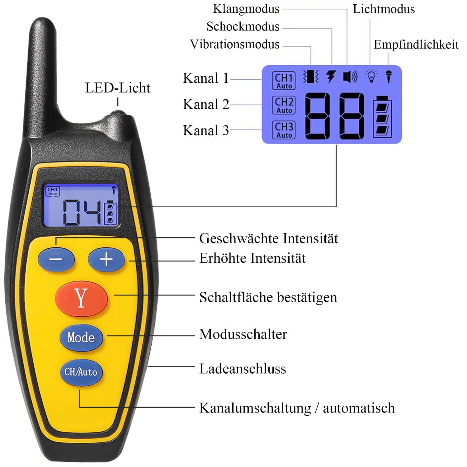 2 in 1 Fernbedienung Erziehungshalsbänder Für Hund mit Automatische Anti-Bark