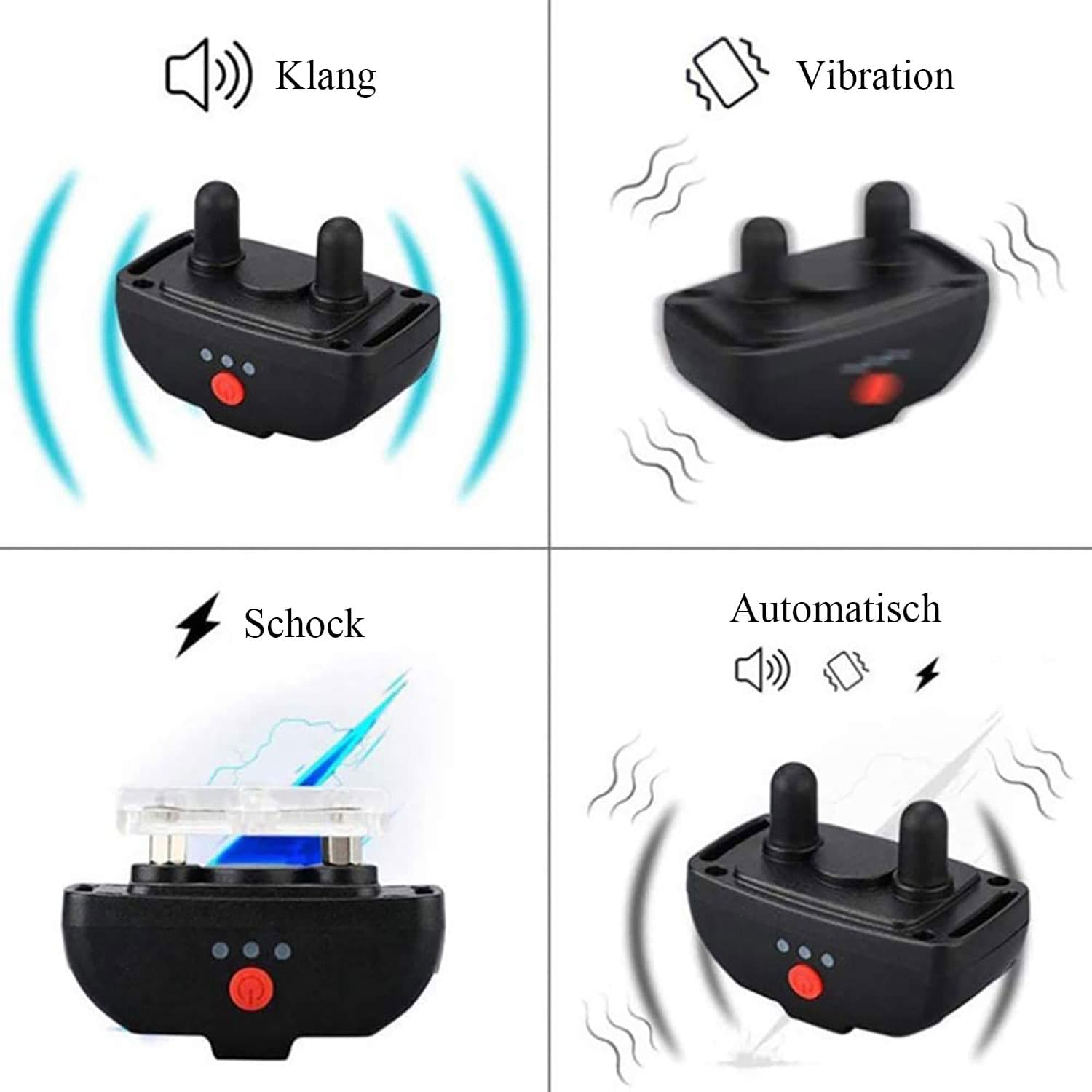 2 in 1 Fernbedienung Erziehungshalsbänder Für 3 Hunde mit Automatische Anti-Bark